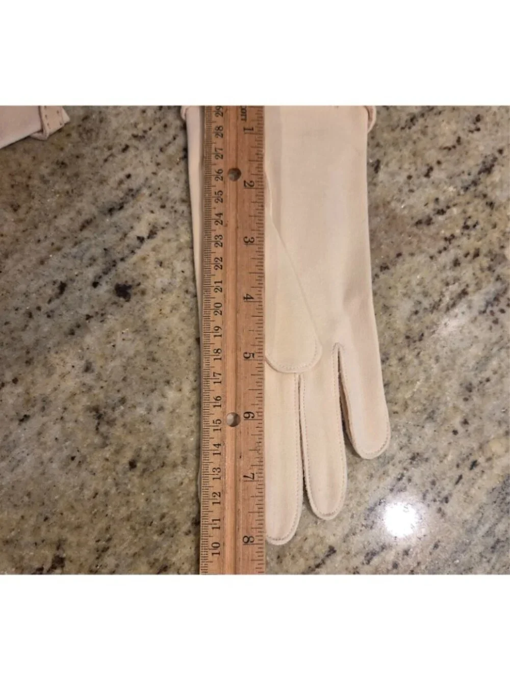 New! Vintage Women's Size M 7 Beige Cotton Formal Gloves Collar Tuxedo Look